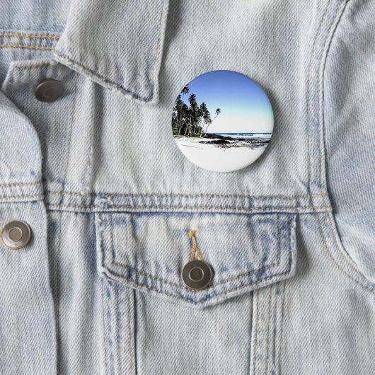 Badge Rond 5 Cm Palmiers exotiques & Plage Paradise (En situation)