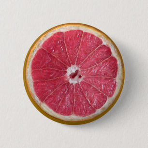 Badge Rond 5 Cm Pamplemousse rouge juteux