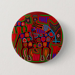 Badge Rond 5 Cm Panama Mola - Sauver un cheval monter un cowboy