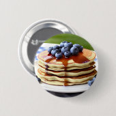 Badge Rond 5 Cm Pancakes aux bleuets (Devant & derrière)