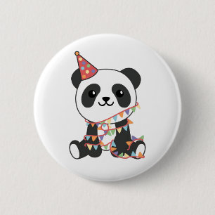 Badge Rond 5 Cm Panda Anniversaire Pour Enfants Un Bouton Annivers