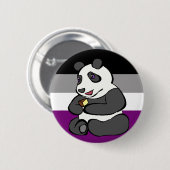 Badge Rond 5 Cm Panda asexuel mangeant le gâteau (Devant & derrière)