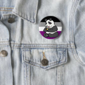 Badge Rond 5 Cm Panda asexuel mangeant le gâteau (En situation)