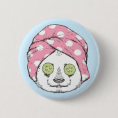 Badge Rond 5 Cm Panda au spa (Devant)