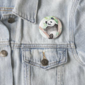 Badge Rond 5 Cm Panda, bouton de conception Hangout (En situation)