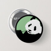 Badge Rond 5 Cm panda. cercle vert d'eau (Devant & derrière)