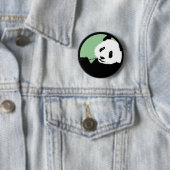 Badge Rond 5 Cm panda. cercle vert d'eau (En situation)