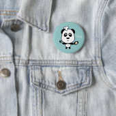 Badge Rond 5 Cm Panda chef Bouton (En situation)