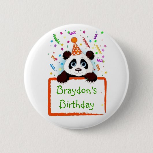 Badge Rond 5 Cm Panda d'anniversaire (Devant)