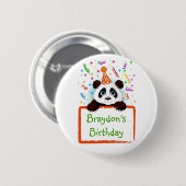 Badge Rond 5 Cm Panda d'anniversaire (Devant & derrière)