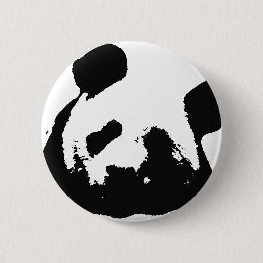 Badge Rond 5 Cm Panda d'art noir blanc (Devant)