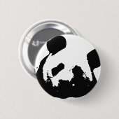 Badge Rond 5 Cm Panda d'art noir blanc (Devant & derrière)