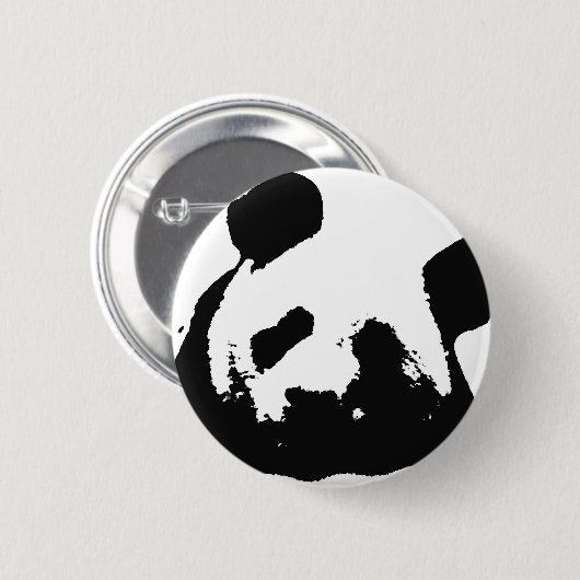 Badge Rond 5 Cm Panda d'art noir blanc (Devant & derrière)