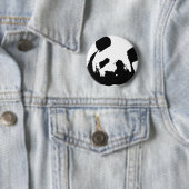 Badge Rond 5 Cm Panda d'art noir blanc (En situation)