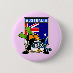 Badge Rond 5 Cm Panda de plongée australienne