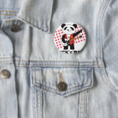 Badge Rond 5 Cm PANDA de rock (En situation)