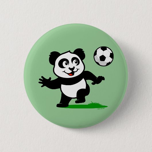 Badge Rond 5 Cm Panda de soccer mignon (Devant)
