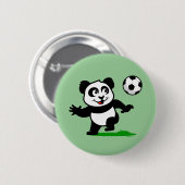Badge Rond 5 Cm Panda de soccer mignon (Devant & derrière)