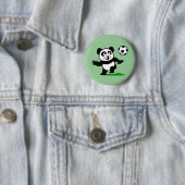 Badge Rond 5 Cm Panda de soccer mignon (En situation)