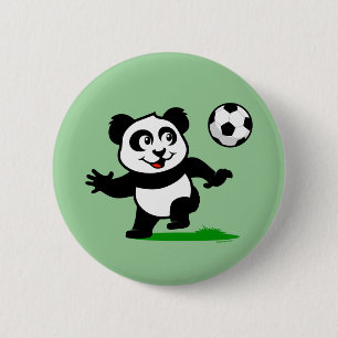 Badge Rond 5 Cm Panda de soccer mignon