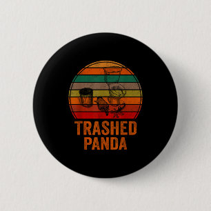 Badge Rond 5 Cm Panda Dégradé Drôle de Raton Laveur Ivre Vintage D