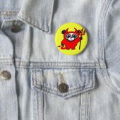 Badge Rond 5 Cm Panda - diable - bouton (En situation)