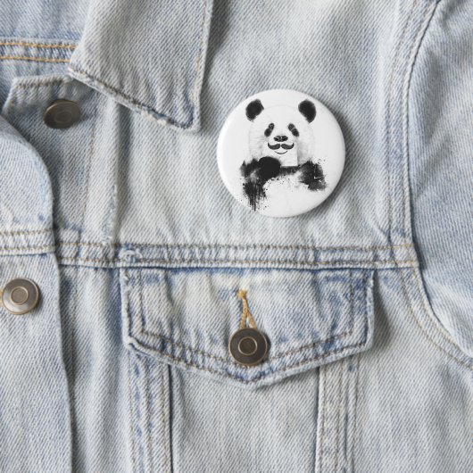 Badge Rond 5 Cm Panda drôle (En situation)