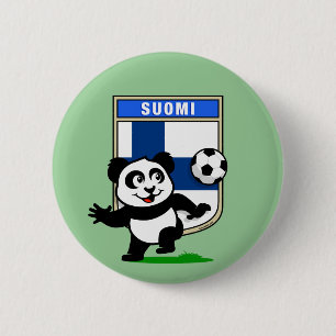 Badge Rond 5 Cm Panda du football de la Finlande