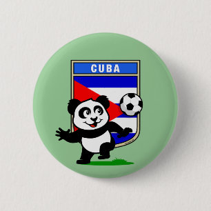 Badge Rond 5 Cm Panda du football du Cuba