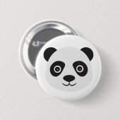 Badge Rond 5 Cm Panda Face Ours noir et blanc (Devant & derrière)