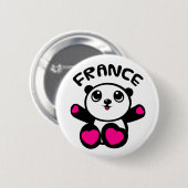 Badge Rond 5 Cm Panda France de panda (Devant & derrière)