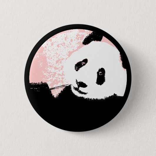 Badge Rond 5 Cm panda grunge. (Devant)