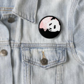 Badge Rond 5 Cm panda grunge. (En situation)
