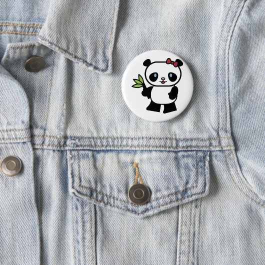 Badge Rond 5 Cm Panda mignon (En situation)