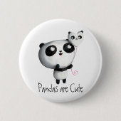 Badge Rond 5 Cm Panda mignon avec le ballon (Devant)
