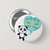 Badge Rond 5 Cm Panda mignon avec l'insigne de ballon (Devant & derrière)