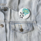 Badge Rond 5 Cm Panda mignon avec l'insigne de ballon (En situation)