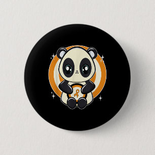 Badge Rond 5 Cm Panda Mignon Avec Ruban Sensibilisation à la Leucé