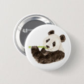 Badge Rond 5 Cm Panda mignonne, Ours asiatique, Aquarelle (Devant & derrière)