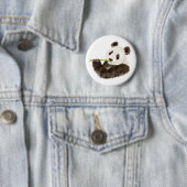 Badge Rond 5 Cm Panda mignonne, Ours asiatique, Aquarelle (En situation)