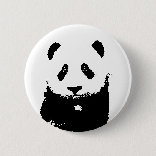Badge Rond 5 Cm Panda noir et blanc (Devant)