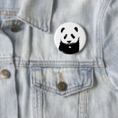 Badge Rond 5 Cm Panda noir et blanc (En situation)