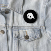 Badge Rond 5 Cm Panda noir et blanc (En situation)