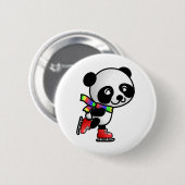 Badge Rond 5 Cm Panda patinage (Devant & derrière)