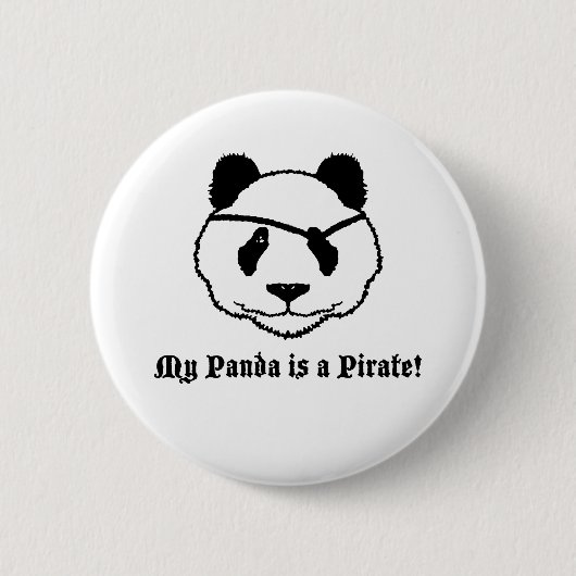 Badge Rond 5 Cm Panda Pirate (Devant)