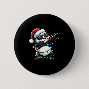 Badge Rond 5 Cm Panda qui fait dab Noël pour enfants garçons fille