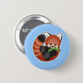 Badge Rond 5 Cm Panda rouge (Devant & derrière)