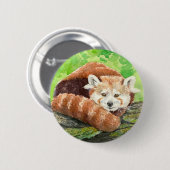 Badge Rond 5 Cm Panda rouge (Devant & derrière)