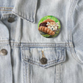 Badge Rond 5 Cm Panda rouge (En situation)