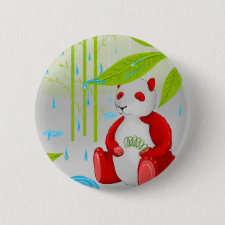 Badge Rond 5 Cm Panda rouge furtif